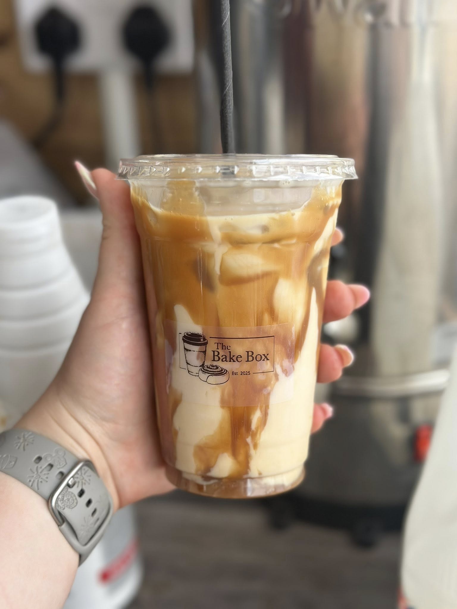 Iced coffee drink from The Bake Box cafe